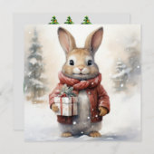 Vrolijk kerstkonijn Kaart (Voorkant / Achterkant)