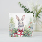 Vrolijk kerstkonijn Kaart (Staand voorkant)