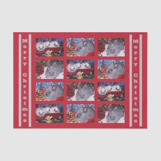 Vrolijk kerstkonijn tissuepapier (Voorkant)