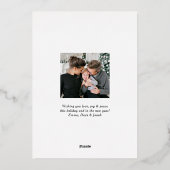 Vrolijk kerstkoper en Roos gouden spelfoto Folie Feestdagenkaart (Achterkant)