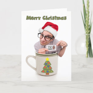 Vrolijk kerstkopje van Joe Coffee Gift Kaart Holde