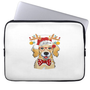 Vrolijk kerstkostuum rendier Schattige Santa Beagl Laptop Sleeve