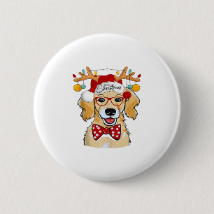 Vrolijk kerstkostuum rendier Schattige Santa Beagl Ronde Button 5,7 Cm