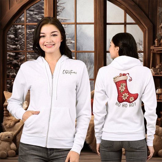 Vrolijk kerstkous full-zip hoodie