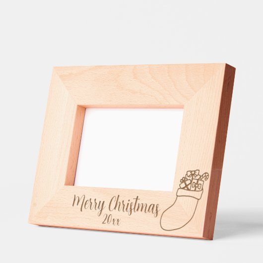 Vrolijk kerstkous met het jaar gegraveerde lijstjes (Links)