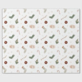 Vrolijk Kerstkousen Cadeaus Vakantie Cadeau Cadeaupapier (Vlak)