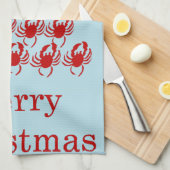 Vrolijk kerstkrab theedoek (Quarter Fold)