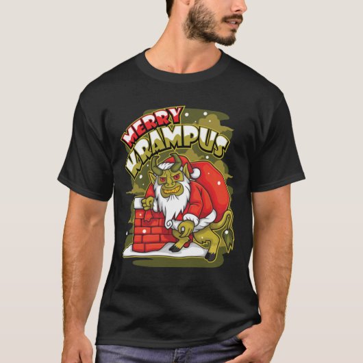 Vrolijk kerstkrampus Xmas Joke Classic T-Shirt (Voorkant)