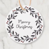 Vrolijk kerstkrans cirkel cadeau Labels (Voorkant)