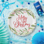 Vrolijk kerstkrans feestje papieren bordje (Feest)