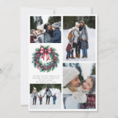 Vrolijk Kerstkrans Fotocollage Feestdagenkaart (Voorkant)