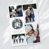 Vrolijk Kerstkrans Fotocollage Feestdagenkaart