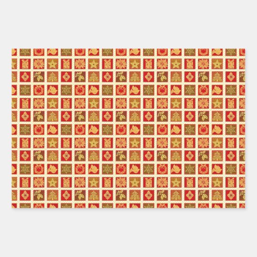 Vrolijk kerstkrans gouden Ornamenten Star Pigeon Inpakpapier Vel (Voorkant 3)