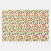 Vrolijk kerstkrans gouden Ornamenten Star Pigeon Inpakpapier Vel (Voorkant 2)