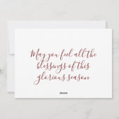 Vrolijk kerstkrans op houten dozen feestdagenkaart (Achterkant)