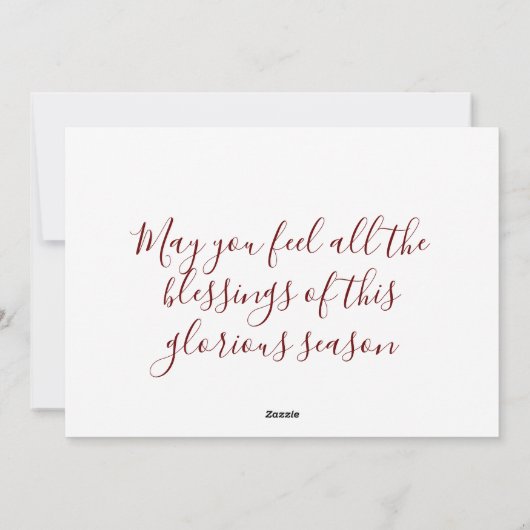 Vrolijk kerstkrans op houten dozen feestdagenkaart (Achterkant)