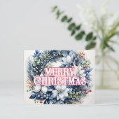 Vrolijk kerstkrans PRETTIGE FEESTDAGEN | Briefkaart (Staand voorkant)