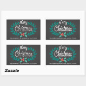 VROLIJK KERSTKRANS RETOURADRES STICKERS (Vel)