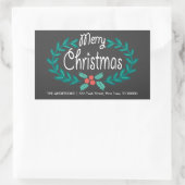VROLIJK KERSTKRANS RETOURADRES STICKERS (Tas)