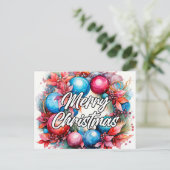 Vrolijk kerstkrans | Seizoenen Groeten Briefkaart (Staand voorkant)