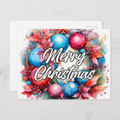 Vrolijk kerstkrans | Seizoenen Groeten Briefkaart (Voorkant / Achterkant)