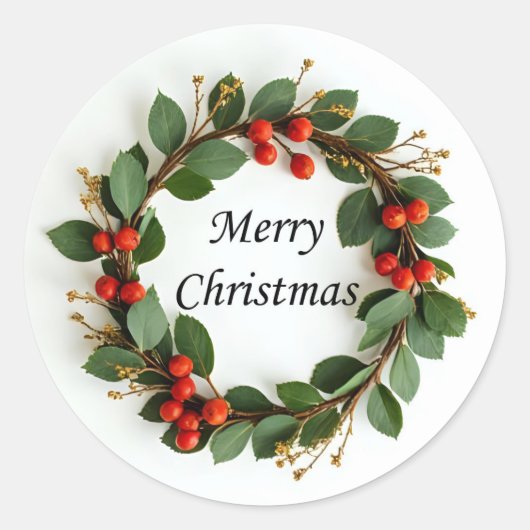 Vrolijk kerstkrans Stickers (Voorkant)