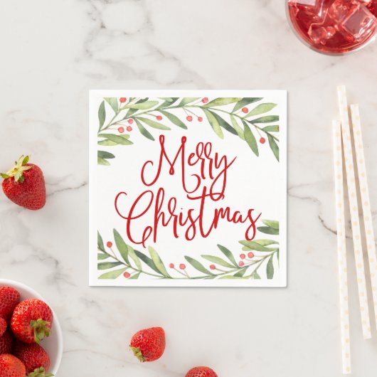 Vrolijk Kerstkrans Vakantie Cocktail Party Servet (Insitu)