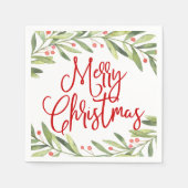 Vrolijk Kerstkrans Vakantie Cocktail Party Servet (Voorkant)