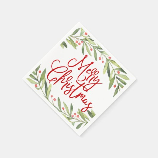 Vrolijk Kerstkrans Vakantie Cocktail Party Servet (Hoek)