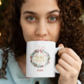 Vrolijk Kerstkrans Vakantie Koffie Mok