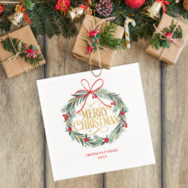 Vrolijk Kerstkrans Vakantie Party Servetten
