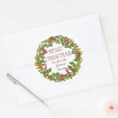 Vrolijk kerstkrans vakantie sticker labels (Envelop)