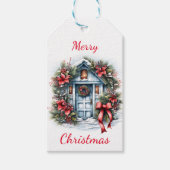 Vrolijk kerstkrans Vector Gift Label Cadeaulabel (Voorkant)