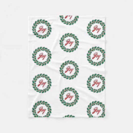 Vrolijk kerstkransontwerp: Vreugde Fleece Deken (Voorkant)
