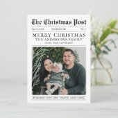 Vrolijk kerstkrantenjaar in de Review Foto Feestdagenkaart (Staand voorkant)