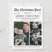 Vrolijk kerstkrantenjaar in de Review Foto Feestdagenkaart (Voorkant)