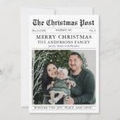 Vrolijk kerstkrantenjaar in de Review Foto Feestdagenkaart (Voorkant)