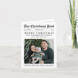 Vrolijk kerstkrantenjaar in de Review Foto Kaart