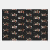 Vrolijk kerstkruis Christelijke familie Inpakpapier Vel (Voorkant)