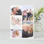 Vrolijk Kerstkruis Fotocollage Feestdagenkaart (Staand voorkant)