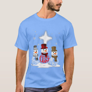Vrolijk kerstkruis Jezus Snowman Funny Xmas voor T-shirt