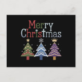 Vrolijk Kerstkruis Kerstboom Retro Feestdagenkaart (Voorkant)