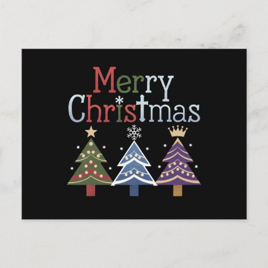 Vrolijk Kerstkruis Kerstboom Retro Feestdagenkaart (Voorkant)
