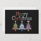 Vrolijk Kerstkruis Kerstboom Retro Feestdagenkaart (Voorkant)