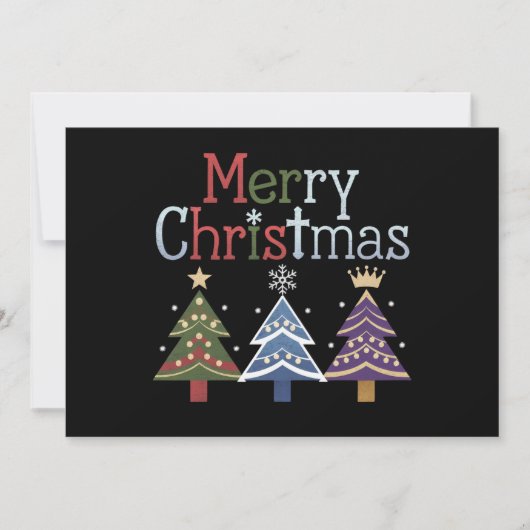 Vrolijk Kerstkruis Kerstboom Retro Feestdagenkaart (Voorkant)