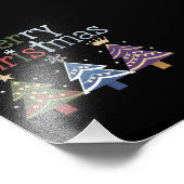 Vrolijk Kerstkruis Kerstboom Retro Foto Afdruk (Hoek)