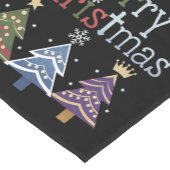 Vrolijk Kerstkruis Kerstboom Retro Korte Tafelloper (Hoek)