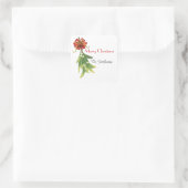 Vrolijk kerstlabel met bewerkbare bericht/naam vierkante sticker (Tas)