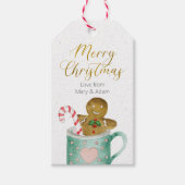 Vrolijk kerstlabel met koekjeskoekje cadeaulabel (Voorkant)