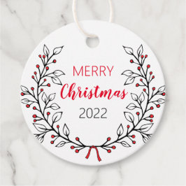 Vrolijk kerstLabel met lijnverlof Bedankjes Labels